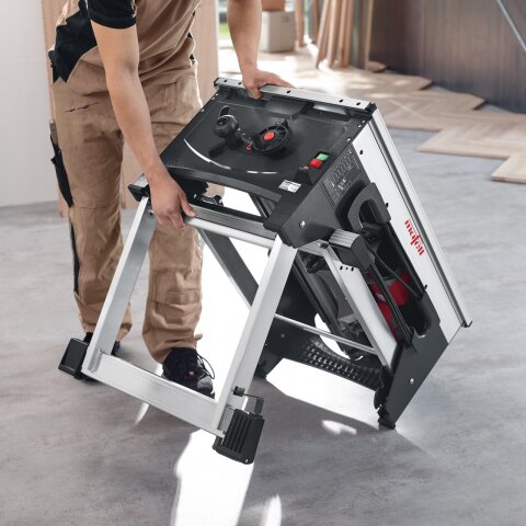 Mafell Unterflur-Zugsäge ERIKA 85 + Schlitten + Tisch + Halteschienen + Anschlagslineal