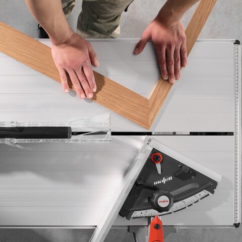 Mafell Unterflur-Zugsäge ERIKA 85 + Schlitten + Tisch + Halteschienen + Anschlagslineal