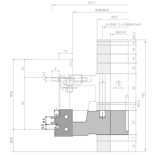 Aigner PM-Haustür-Fräsersatz "Doppelfalz IV68/78/90" Zusatzfräser Nr. 3