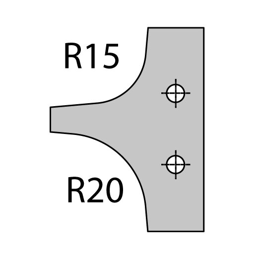 CMT Radius Profilmesser für Multi-Radienfräser R 15mm und 20 mm - C695.004.15