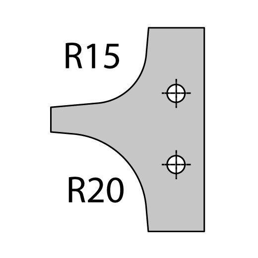 CMT Radius Profilmesser für Multi-Radienfräser R 15mm und 20 mm