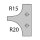 CMT Radius Profilmesser für Multi-Radienfräser R 15mm und 20 mm - C695.004.15