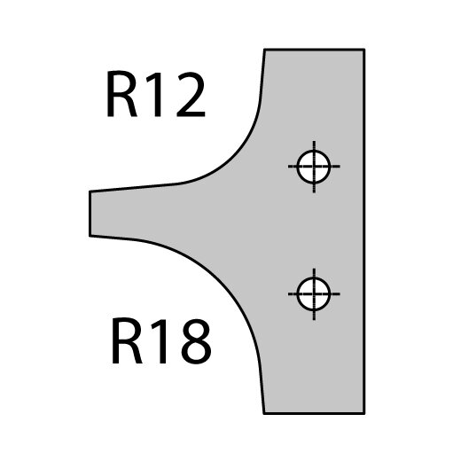 CMT Radius Profilmesser für Multi-Radienfräser R 12 mm und 18 mm - C695.004.12