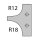 CMT Radius Profilmesser für Multi-Radienfräser R 12 mm und 18 mm - C695.004.12