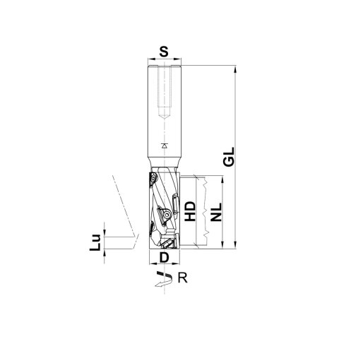 Aigner Diamant (PKD) Nutschaftfräser "Konstantin-Mini-Finish" 18x45,8/110mm Z1+1 S25 links im HSK-F 63 Schrumpffutter