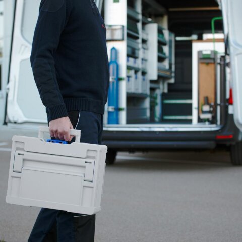 Tanos systainer³ M 112 emerald green (RAL 6001), closure emerald green (RAL 6001), handle emerald green (RAL 6001)