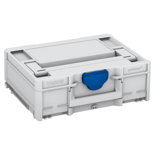 Tanos systainer³ M 137 lichtgrau (RAL 7035), Verschluss signalblau (HKS 43 K), Griff lichtgrau (RAL 7035)