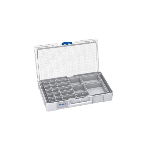 Tanos systainer³ Organizer L 89 light grey (RAL 7035), closure signalblue (HKS 43 K)