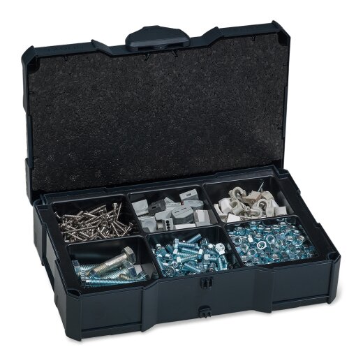 MINI-systainer® T-Loc I for small bits, 6 divisions anthracite (RAL 7016)
