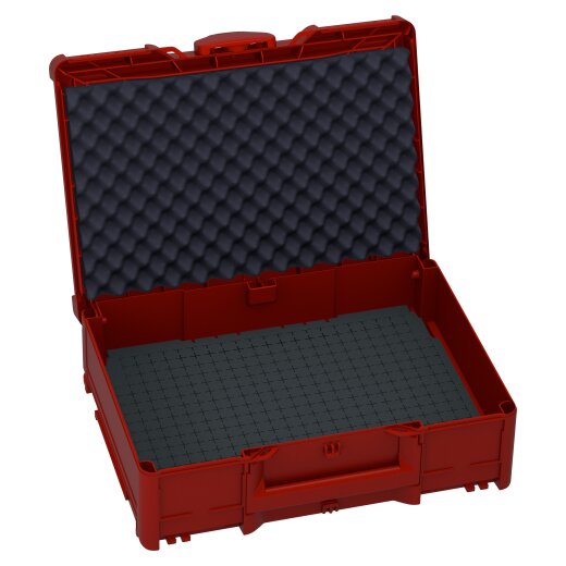 Tanos Polster-Systainer³ M 137 karminrot (RAL 3002), Verschluss karminrot (RAL 3002), Griff karminrot (RAL 3002)