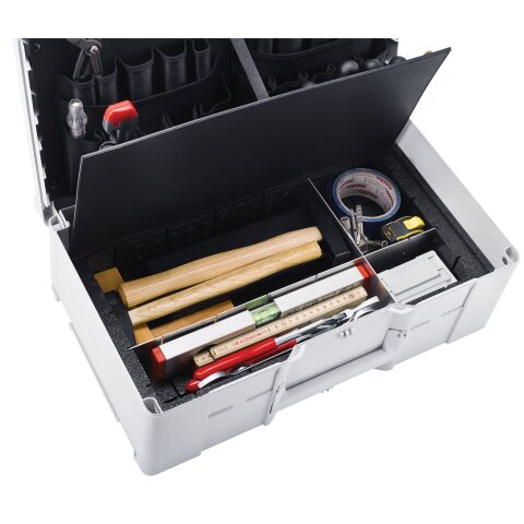 Tanos Werkzeug-Systainer³ L 187 light grey (RAL 7035), closure signalblue (HKS 43 K), handle light grey (RAL 7035)