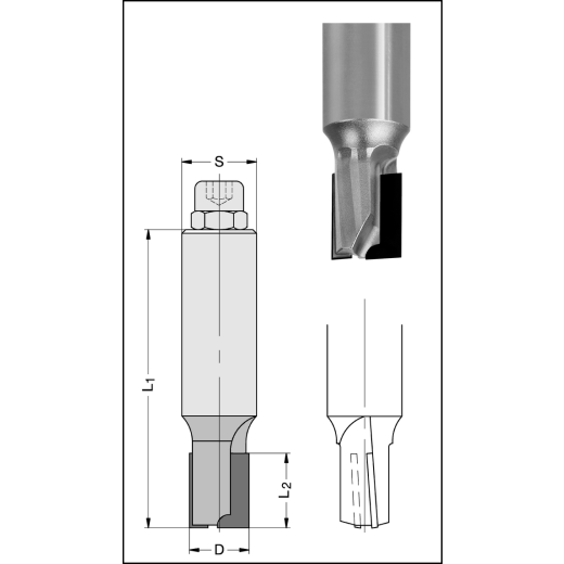 Schaft 12mm CMT Nutfräser normale Ausführung Ø 3-12mm 