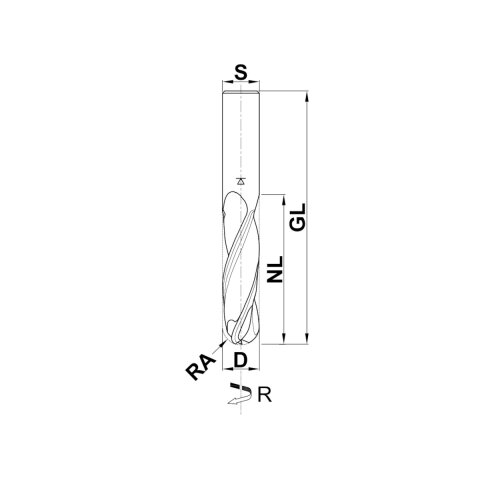 Aigner 10mm VHW-Vollradius-Schlichtfräser Radius 5mm...