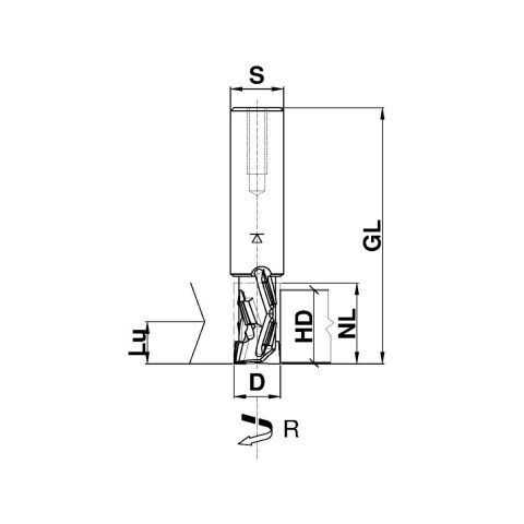 Aigner 14mm Diamant (PKD) "Nesting" Z2+2 14x24.3/77mm S16 Rechts