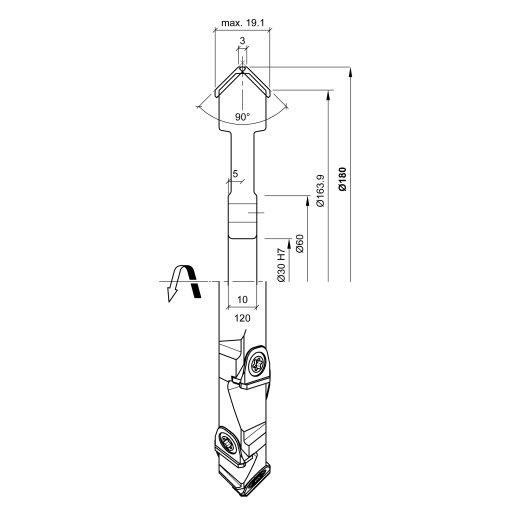 Aigner Diamant (PKD) 90° Foldingfräser für Alucobond mit Wechselmesser