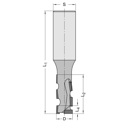 JSO 19,05mm Diamant (PKD) Schaftfräser "Diastart-UNO" 19,05x43/115mm Z1 S25,4 rechts