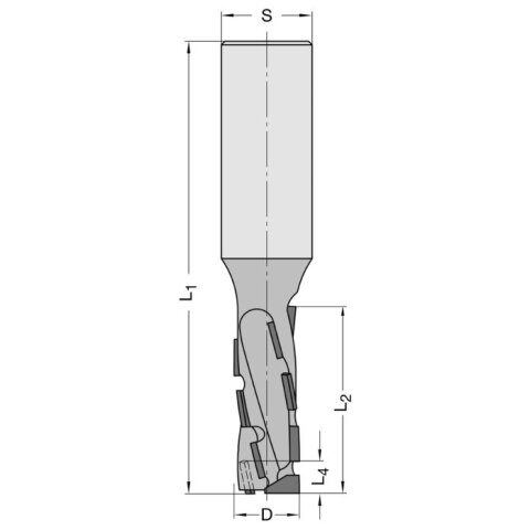 JSO 19,05mm Diamant (PKD) Schaftfräser "Diastart-DUO" 19,05x47/115mm Z2 S25,4 links