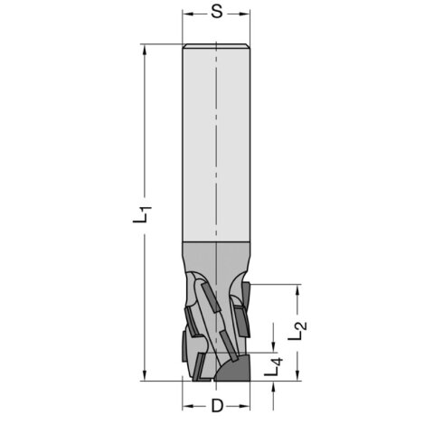 JSO 16mm Diamant (PKD) Nestingfräser "Diatec-PRO TRIO" 16x23/80mm Z3+3 S16 rechts