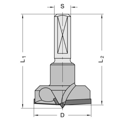 JSO 15mm Diamant (PKD) Zylinderkopfbohrer 15x70mm Z2+2 S10 rechts