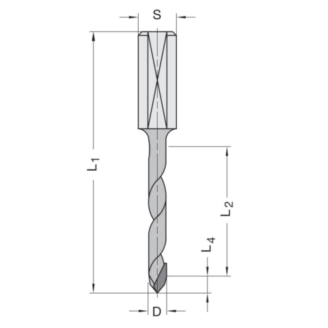 JSO 4mm Diamant (PKD) Durchgangslochbohrer Z1 4x30/70mm...