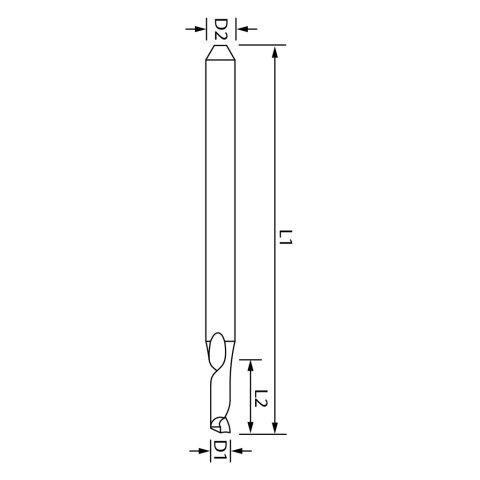 4mm VHW Schaftfräser Z1 mit Habichtschnabel für Aluminium 4x6/40mm Z1 S4 rechts