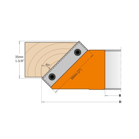 CMT 45° WP-Fasemesserkopf - 150x33mm