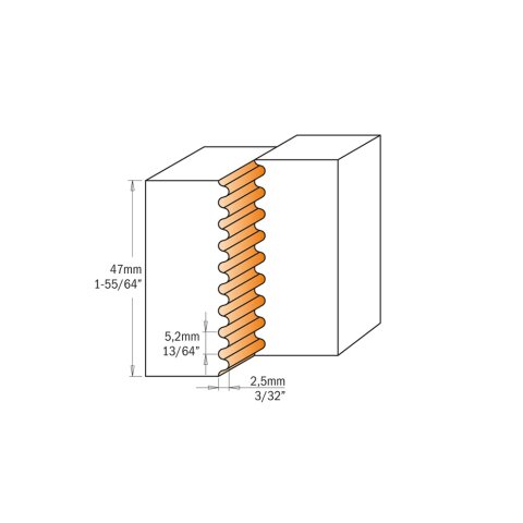 CMT HW Verleimfräser für Leimverbindungen D 105mm L 49,6mm