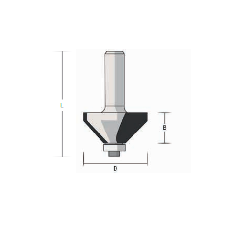 Famag 45° Chamfer cutter "3118" Z2 carbide 28.60x9/41mm S8mm ball bearing guide
