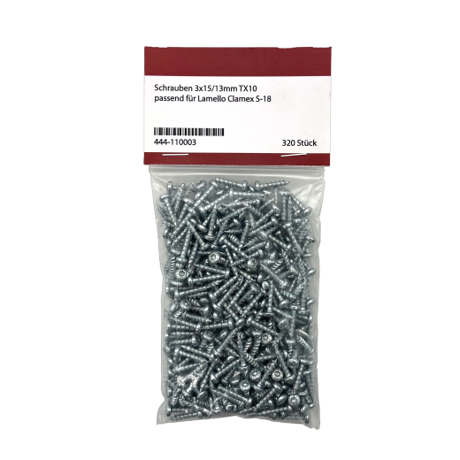 Clamex S-18 Schrauben 3x15/13mm TX10 320 Stück
