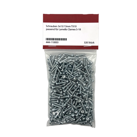 Clamex S-18 Schrauben 3x15/13mm TX10 320 St&uuml;ck