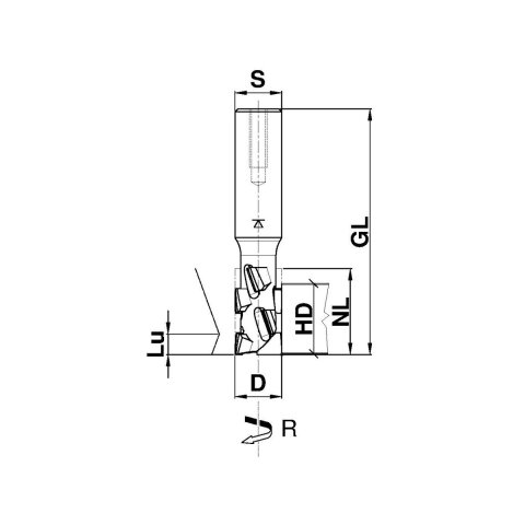 Aigner DP-Schaftfräser "Nesting" Z2+2 14x27,1x75 S16  C441-1427R Schrumpffutter - C441-1427R-M1