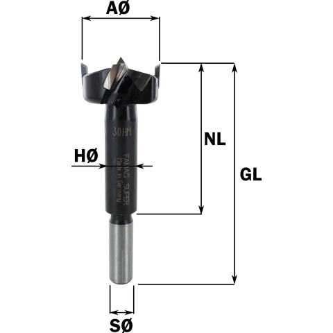 Famag 17mm HM Kunstbohrer 17x57/90mm S10 rechts