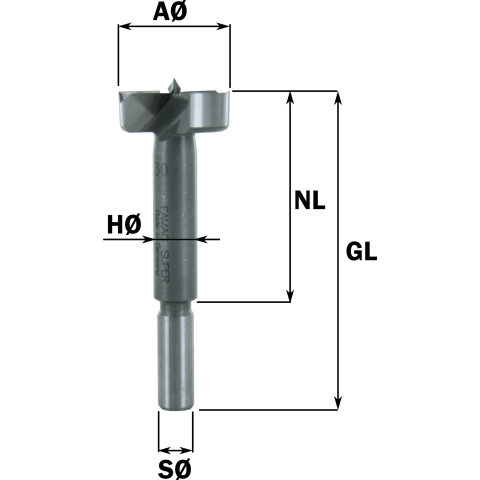 Famag 33,34mm WS Forstnerbohrer 33,34x57/90mm S10 rechts