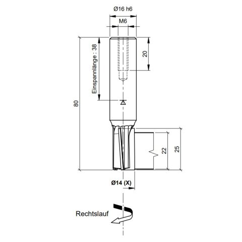 Aigner diamond (PCD) Shank Grooving Cutter Finishing Z3 C863-1 14x25/80mm Z3 right HSK-F 63 Shrink-fit chuck