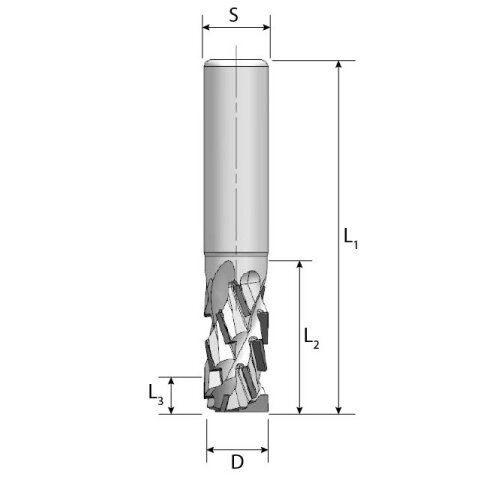 AKE 20mm Diamant (PKD) VHW-Spiralschaftfräser 20x56/130mm Z3+1 rechts