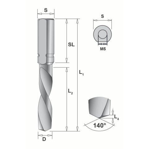 AKE 3mm drill for through hole "Nesting" with...