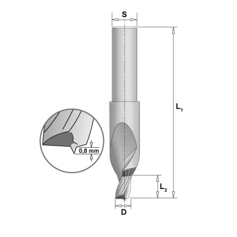 AKE 8,5mm VHW Stufenbohrer 8,5x10/70mm rechts für M6* Gewindeeinsatz