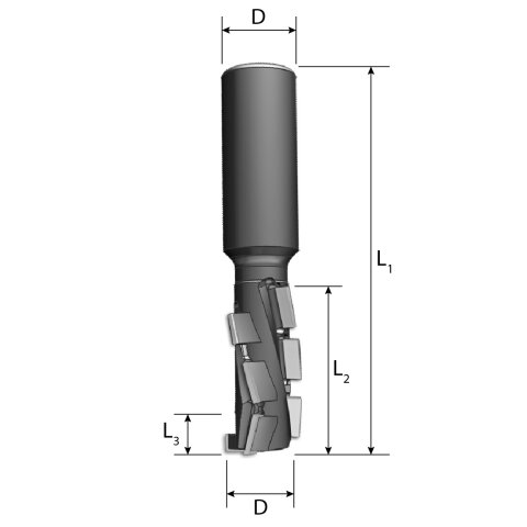 AKE 16mm Diamant (PKD) Nutfräser "Blackline" 16x28/100mm Z2+1 rechts