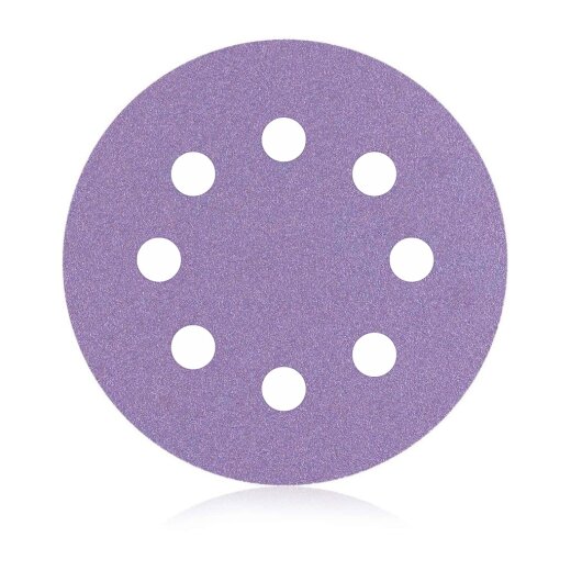 Smirdex P80 Schleifscheibe "740" Keramik Ø=125mm Papier lila 8 Loch 100 Stück
