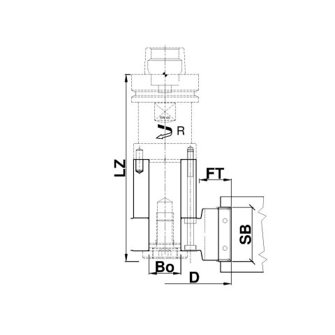 Aigner WM-Falzfräser auf Fräsdorn HSK-F63, 125x61x30mm Z2/2 V2/2 auf HSK-F 63 Dornaufnahme