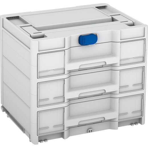 Tanos systainer³ Sortainer/3 M 337 lichtgrau (RAL 7035), closure signalblue (HKS 43 K), handle light grey (RAL 7035)