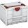 Tanos systainer³ Combi M 287 lichtgrau (RAL 7035), closure carmine red (RAL 3002), handle carmine red (RAL 3002)