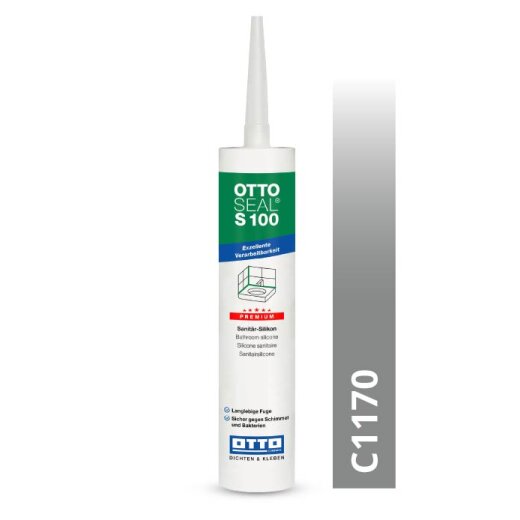 Otto Silikon altgrau C1170 glänzend "OTTOSEAL® S100" Premium 300 ml Kartusche