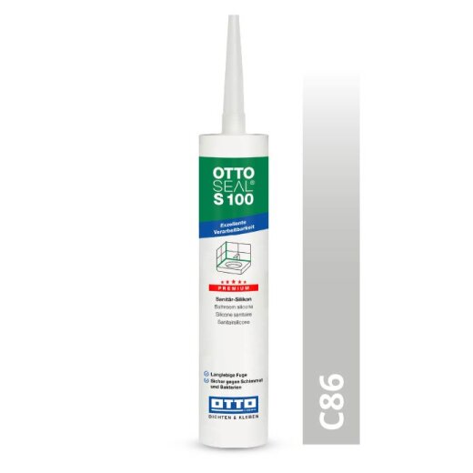 Otto Silikon blassgrau C86 glänzend "OTTOSEAL® S100" Premium 300 ml Kartusche