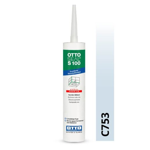 Otto Silikon crocusblau C753 glänzend "OTTOSEAL® S100" Premium 300 ml Kartusche