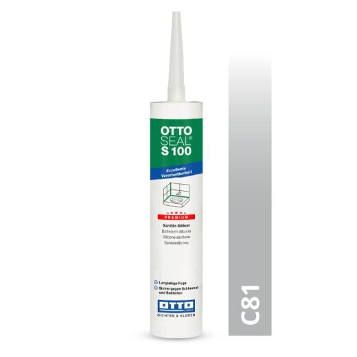 Otto Silikon distelgrau C81 glänzend "OTTOSEAL® S100" Premium 300 ml Kartusche