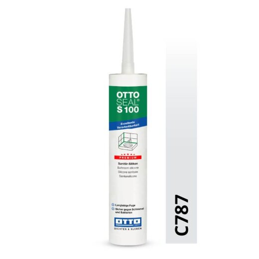 Otto Silikon flashgrau C787 glänzend "OTTOSEAL® S100" Premium 300 ml Kartusche
