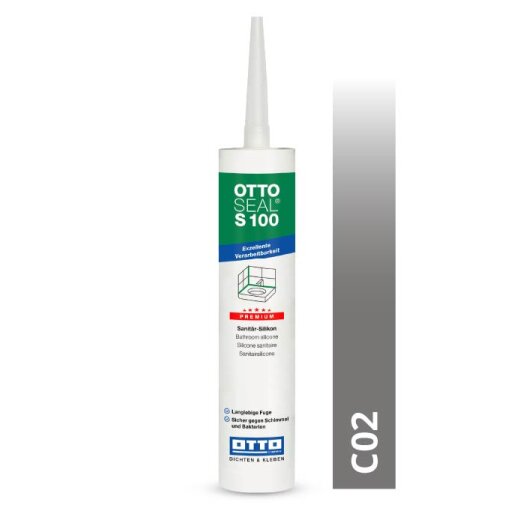 Otto silicone grey C02 glossy "OTTOSEAL® S100" Premium 300 ml Cartridge