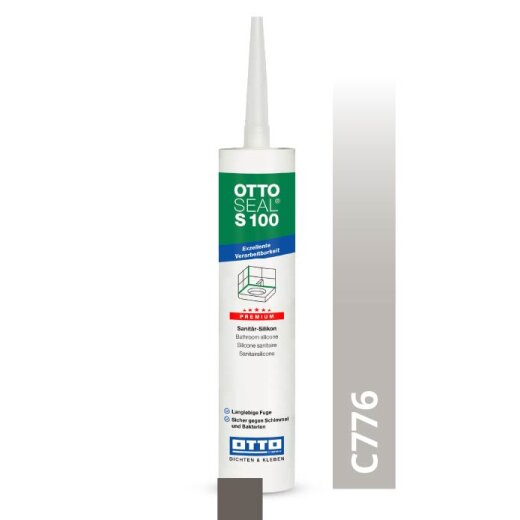 Otto silicone grey 15 C776 glossy "OTTOSEAL® S100" Premium 300 ml Cartridge
