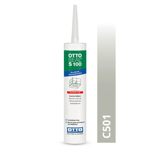 Otto Silikon hellgrau Nr.21 C501 glänzend "OTTOSEAL® S100" Premium 300 ml Kartusche